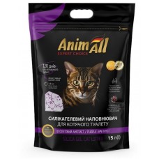 AnimAll 15 "Фиолетовый Аметист", силикагелевый наполнитель для кошачьих туалетов, 15 л