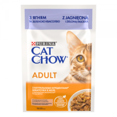 Cat Chow Ніжні шматочки з ягням та зеленою квасолею в желе для котів, 85 г