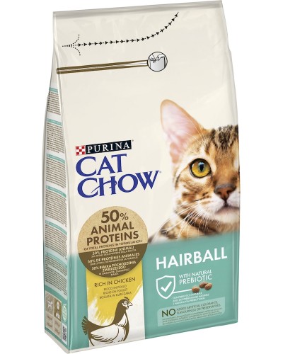 Cat Chow Hairball, сухий корм для домашніх котів, для виведення шерсті, 15 кг