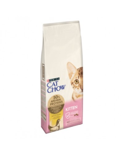 Cat Chow Kitten (Кет Чау Кіттен), сухий корм для кошенят, з куркою, 15 кг