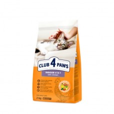 Club 4 Paws Premium, ІNDOOR 4 в 1, сухий раціон для дорослих котів, з куркою, 2 кг