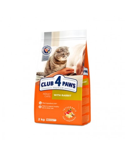 Club 4 Paws Premium, сухий раціон для дорослих котів, з кроликом, 2 кг