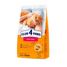 Club 4 Paws Premium, сухий раціон для дорослих котів, з телятиною, 2 кг