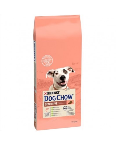 Dog Chow Sensitive (Дог Чау Сенситив), сухий корм для дорослих собак з чутливим травленням, з лососем, 14 кг