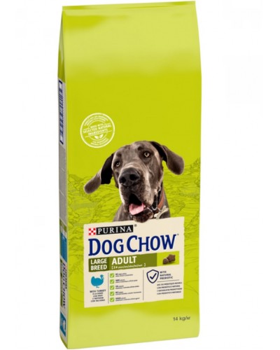 Dog Chow Adult Large Breed Turkey, сухий корм для дорослих собак крупних порід, з індичкою, 14 кг