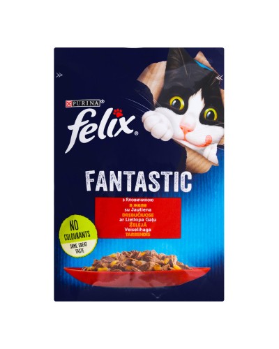 Felix Fantastic (Фелікс Фантастік) з яловичиною, шматочки у желе, 85 г