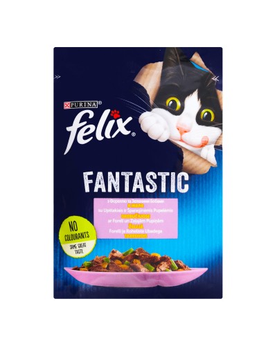 Felix Fantastic (Фелікс Фантастік) з фореллю та зеленими бобами, шматочки у желе, 85 г