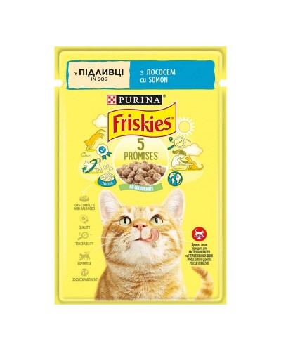Friskies, шматочки в підливці з лососем для котів, 85 г