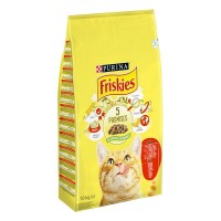 Friskies, сухий корм для котів з яловичиною, куркою, овочами, 10 кг