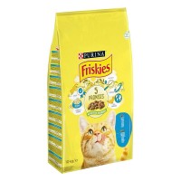 Friskies, сухий корм для котів з лососем та овочами, 10 кг