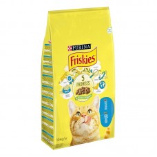 Friskies, сухий корм для котів з лососем та овочами, 10 кг