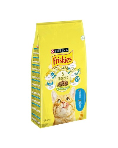 Friskies, сухий корм для котів з лососем та овочами, 10 кг