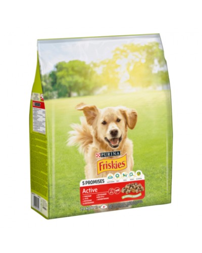 Friskies, сухий корм для дорослих активних собак, з яловичиною, 10 кг