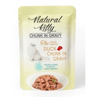 Natural Kitty Chunk in Gravy Chicken, Tuna with Duck, влажный корм для взрослых кошек, курица, тунец и утка, 85 г