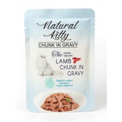 Natural Kitty Chunk in Gravy Chicken, Tuna with Lamb, влажный корм для взрослых кошек, курица, тунец, ягненок, 85 г