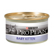 Purina Pro Plan Baby Kitten (Пуріна Про План Бебі Кіттен), перший прикорм, мус із куркою для кошенят, банка, 85 г