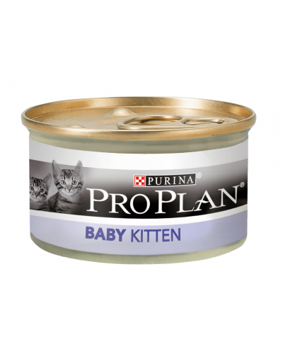 Purina Pro Plan Baby Kitten (Пуріна Про План Бебі Кіттен), перший прикорм, мус із куркою для кошенят, банка, 85 г