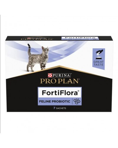 Purina Pro Plan FortiFlora Feline (Фортифлора), пробіотична добавка для лікування кошенят і дорослих котів з діареєю, 1 коробка (7 шт)