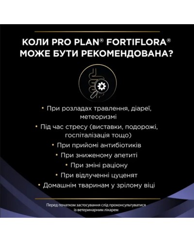 Pro Plan Purina ProPlan FortiFlora Canine (Фортифлора), пробіотична добавка для лікування цуценят і дорослих собак із діареєю, 1 коробка (7 шт)