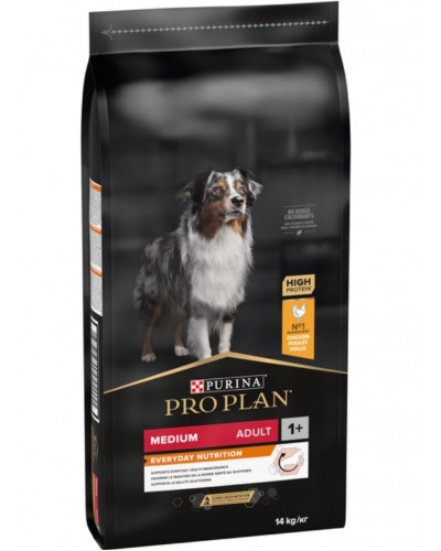 Pro Plan Purina ProPlan Medium Adult, сухий корм для собак середніх порід, з куркою, 14 кг