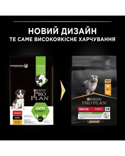 Pro Plan Purina ProPlan Medium Puppy, сухий корм для цуценят середніх порід, з куркою, 3 кг