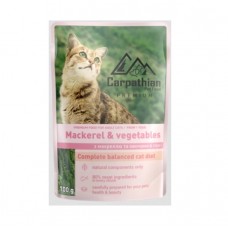 Carpathian Pet Food «Mackerel & vegetables», вологий корм для котів з макреллю та овочами в соусі, 100 г