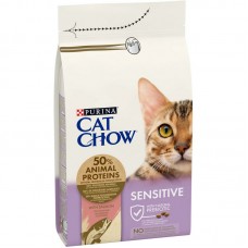 Cat Chow Adult Sensitive Salmon, сухий корм для дорослих котів з чутливим травленням, з лососем, 1.5 кг