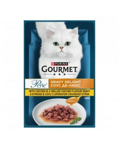 Gourmet Perle, вологий корм для котів з куркою міні філе, 85 г