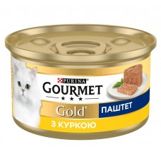 Вологий корм Purina Gourmet Gold для дорослих кішок з куркою, паштет, 85 г