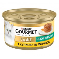Вологий корм Purina Gourmet Gold Ніжні биточки для котів, з куркою і морквою, 85 г