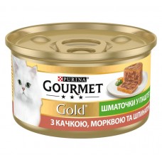 Вологий корм Purina Gourmet Gold для котів, з качкою, морквою і шпинатом, 85 г