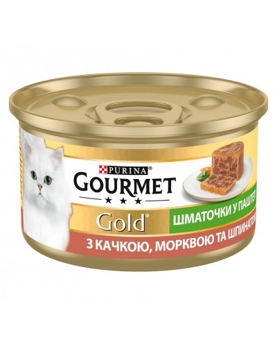 Вологий корм Purina Gourmet Gold для котів, з качкою, морквою і шпинатом, 85 г