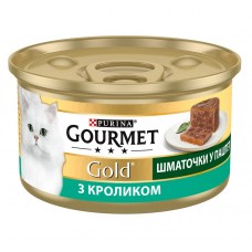 Вологий корм Purina Gourmet Gold для котів, террин з кроликом (шматочки у паштеті), 85 г