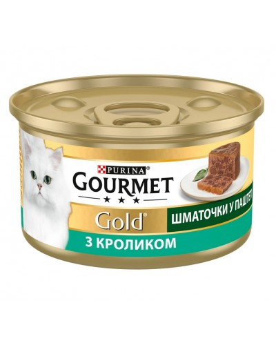 Вологий корм Purina Gourmet Gold для котів, террин з кроликом (шматочки у паштеті), 85 г
