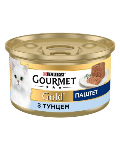 Вологий корм Purina Gourmet Gold для котів, з тунцем, паштет, 85 г