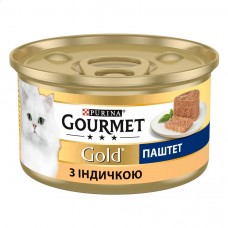 Вологий корм Purina Gourmet Gold для дорослих кішок з індичкою, паштет, 85 г