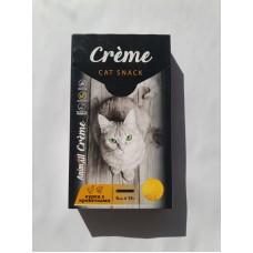 Ласощі для котів AnimAll Creme: крем-пюре з куркою та креветками, 6 стіків по 15 г