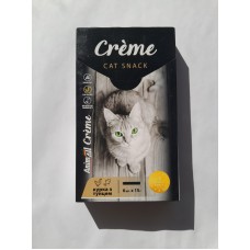 Ласощі для котів AnimAll Creme: крем-пюре з куркою та тунцем, 6 стіків по 15 г