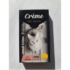 Ласощі для котів AnimAll Creme: крем-пюре з лососем, 6 стіків по 15 г