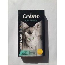 Ласощі для котів AnimAll Creme: крем-пюре з тунцем та креветками, 6 стіків по 15 г