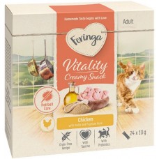 Feringa Vitality Creamy Snack, кремові ласощі для котів, з куркою, 24 стіки по 10 г