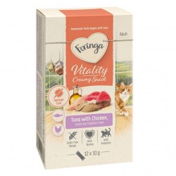 Feringa Vitality Creamy Snack, кремовые лакомства для кошек, с тунцом и курицей, 12 стиков по 10 г