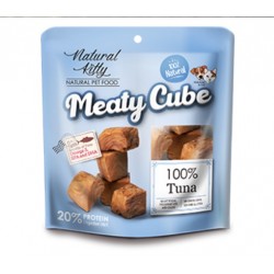Ласощі для котів і собак Natural Kitty Meaty Cube, шматочки тунця, приготовлені на пару, 60 г