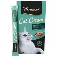 Miamor Cat Cream Geflugel, кремові ласощі для котів, курка, з біотином, 6 стіків по 15 г