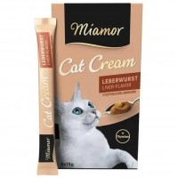 Miamor Cat Cream Leberwurst, кремові ласощі для котів, ліверна ковбаса, з чабрецем, 6 стіків по 15 г