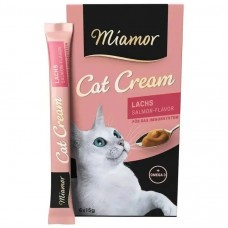 Miamor Cat Cream Lachs, кремові ласощі для котів, лосось з Омега-3, 6 стіків по 15 г