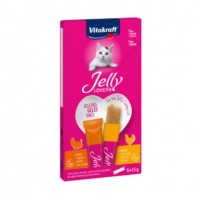 Vitakraft  Jelly Lovers, желейное лакомство для кошек, 2 вкуса, с курицей и индейкой, 6 стиков по 15 г