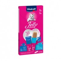 Vitakraft  Jelly Lovers, желейное лакомство для кошек, 2 вкуса, с лососем и камбалой, 6 стиков по 15 г