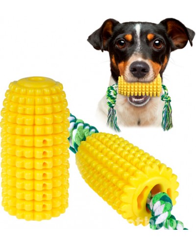 Іграшка кукурудза для собак, для жування і чистки зубів, на канаті, 1 шт