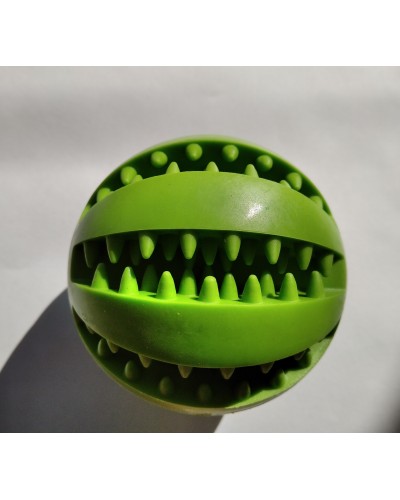М'яч з зубцями, аналог Denta Fun, м'ячик для собак, для жування і чистки зубів, салатовий, 7 см, 1 шт